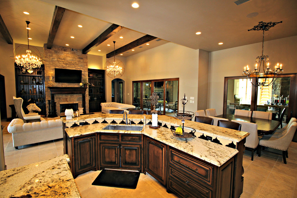 Example of a mountain style kitchen design in Austin