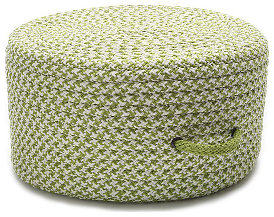 Colonial Mills Pouf Houndstooth Pouf Lime Round
