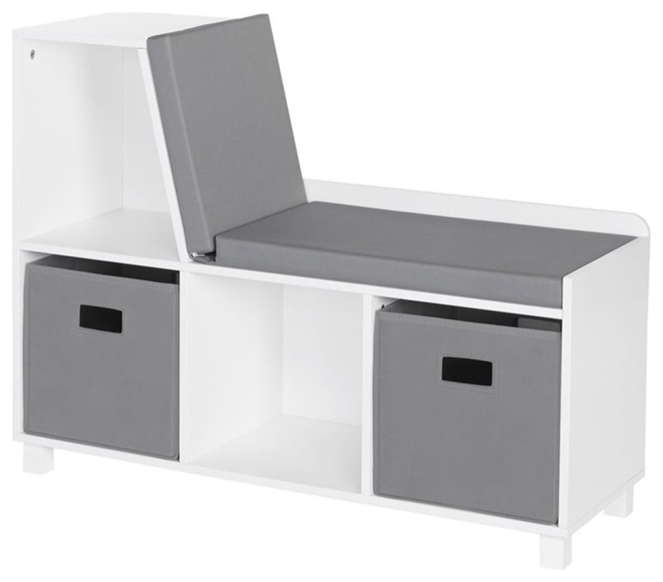 RiverRidge Book Nook Wood Kids Storage Bench with Cubbies & 2Bin in