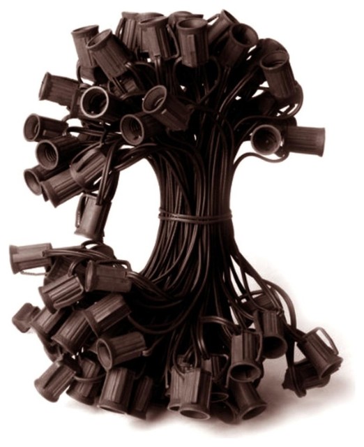 Commercial C7 Christmas Light Socket Set, Spacing 18Gauge Wire, 50