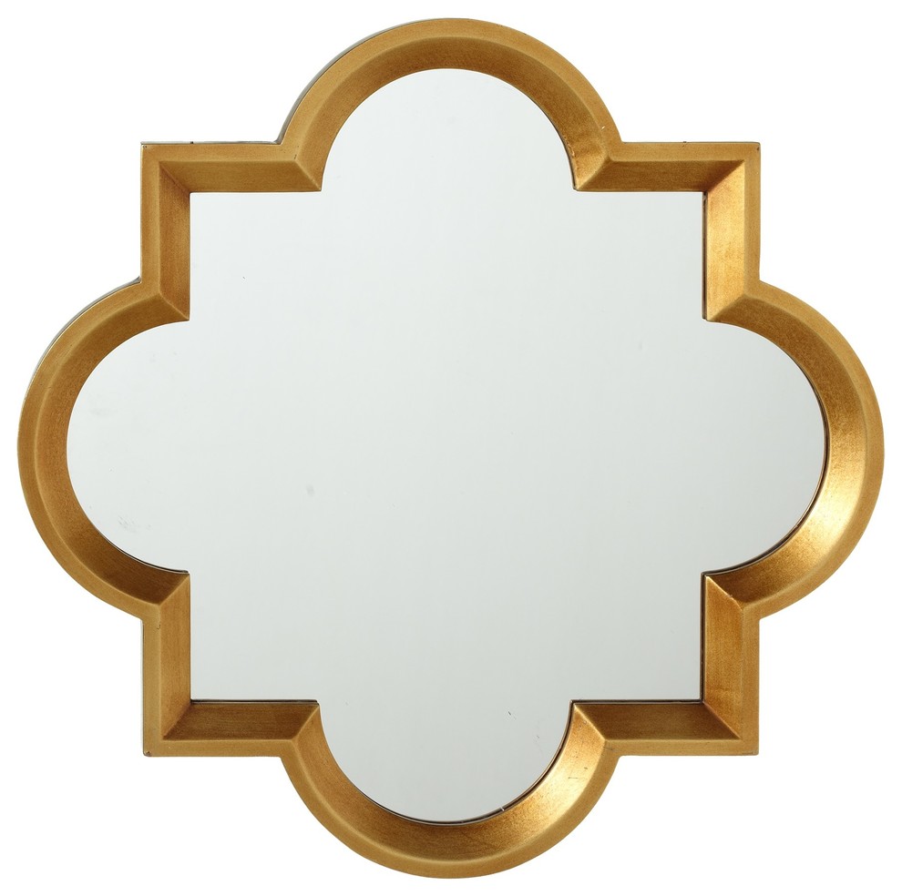 Cbk Metal Antique Gold Quatrefoil Wall Mirror 158051