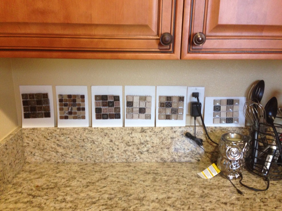 Backsplash with busy granite