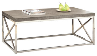 Monarch Specialties Reclaimed-Look Cocktail Table, Dark Taupe