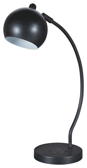 Benzara BM226104 Metal Frame Desk Lamp with Adjustable Shade, Black