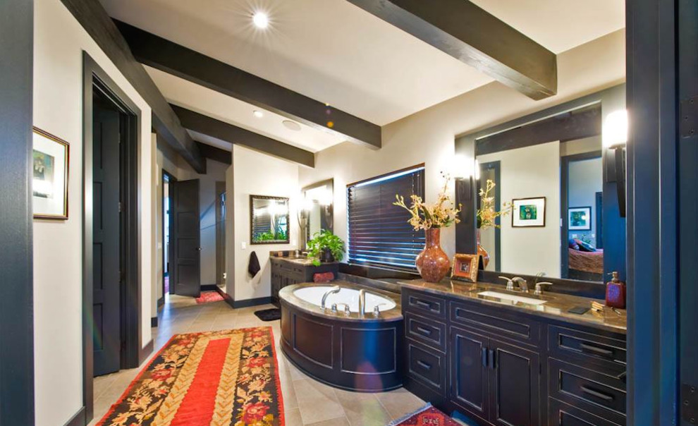 Example of a mountain style bathroom design in Calgary