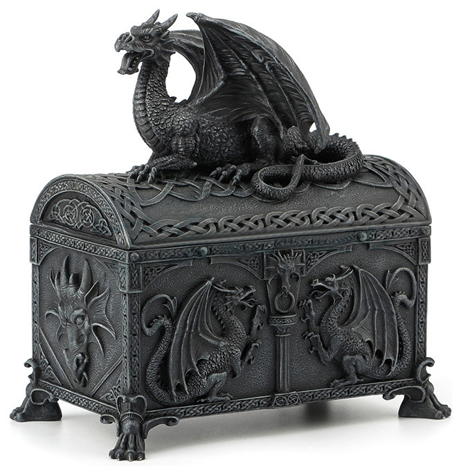Dragon Trinket Box w/moving eyes Mythical Decor 