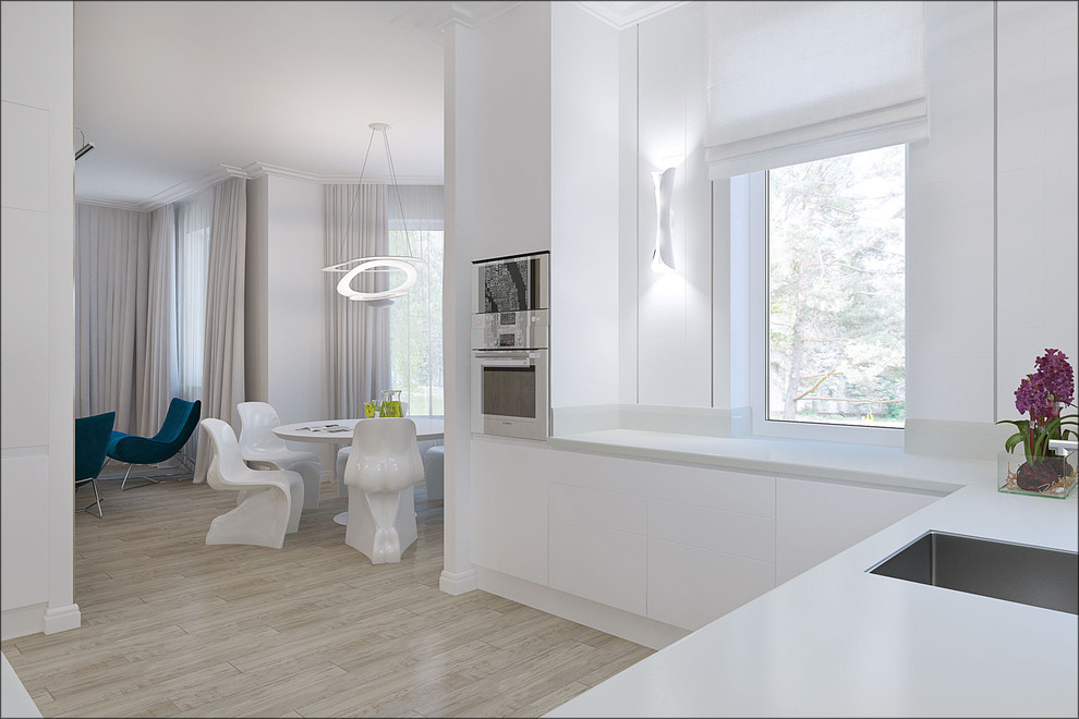 Pure and refined white kitchen