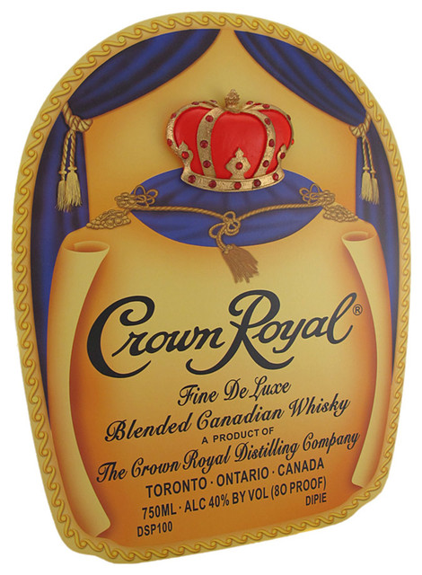 Crown Royal Bottle Bag Label 3D Crown Wood Pub Sign ...