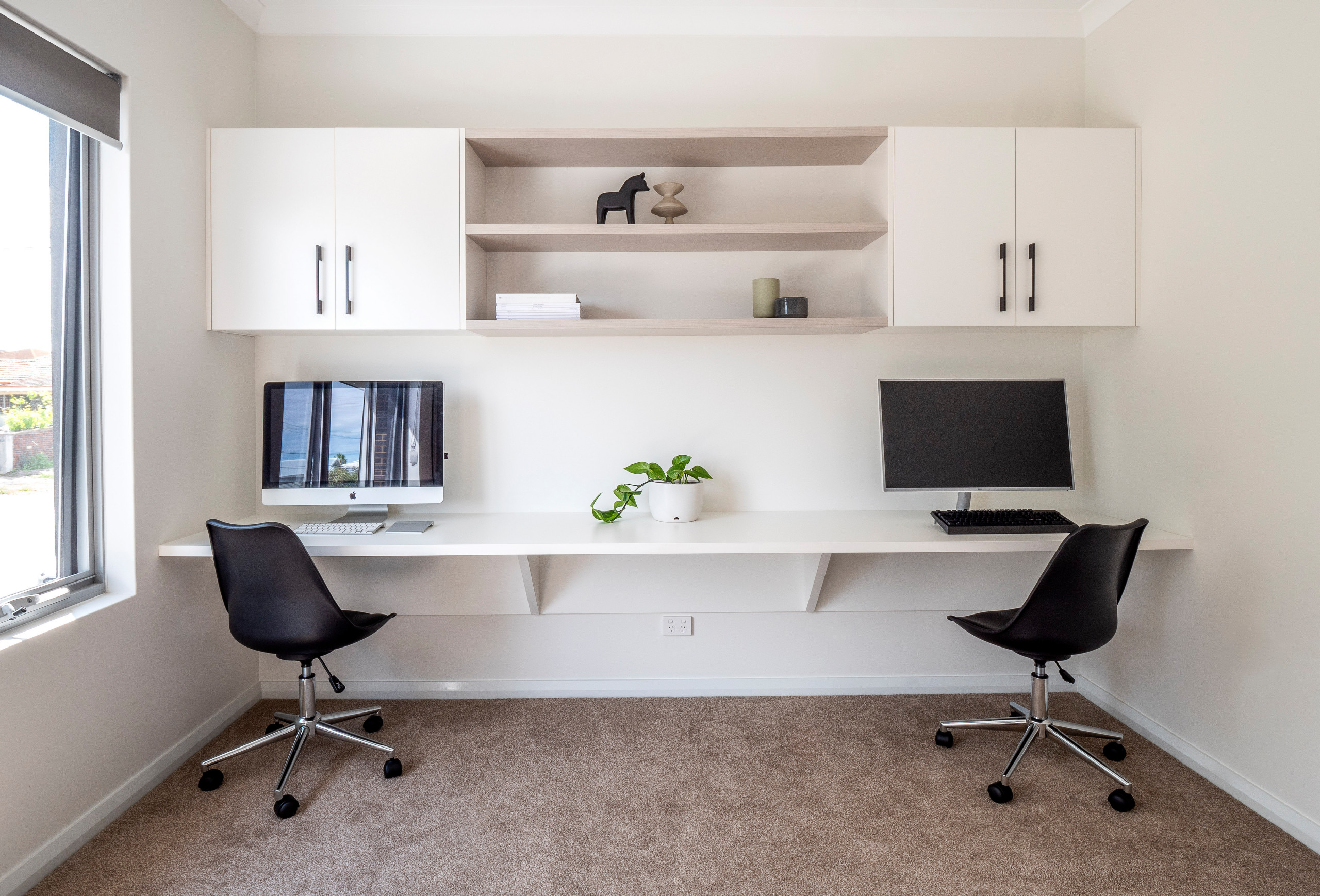 Home Office Custom Desk And Floating Shelves Contemporary Perth By Adela Sivewright Interiors Houzz Home Office Custom Desk And Floating, Custom Office Cabinets Perth