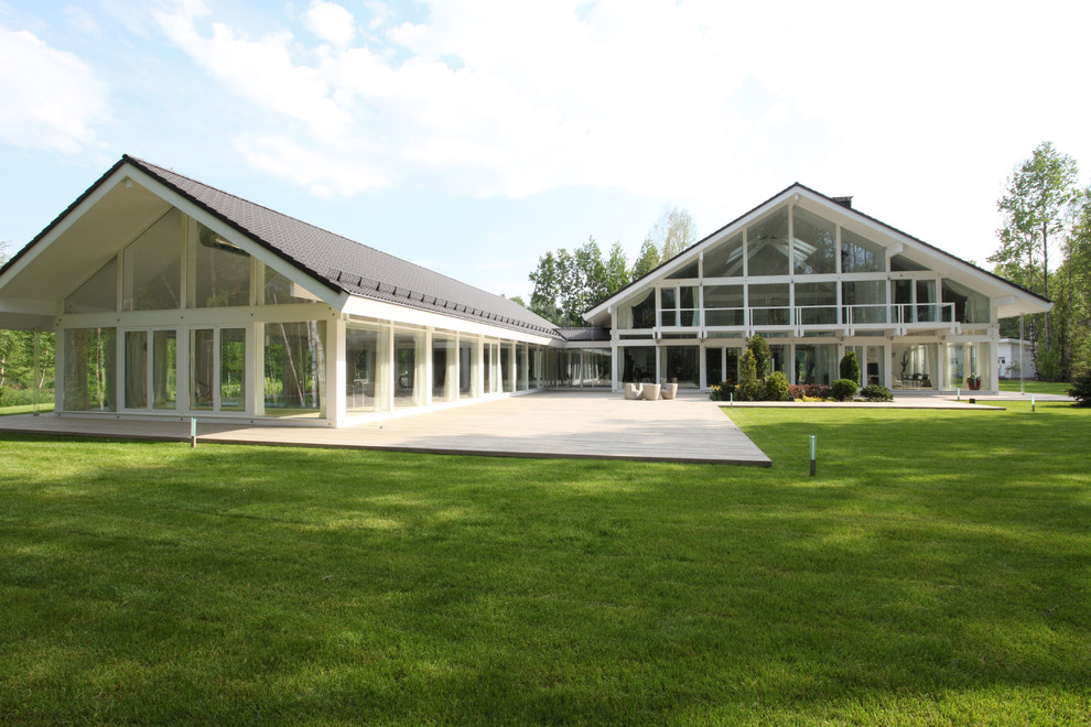 Главный фасад коттеджа фахверк