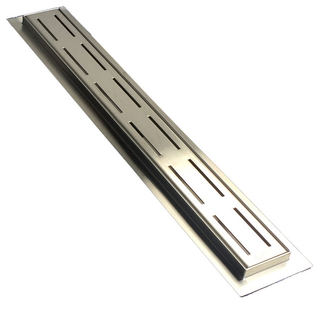 Serene Linear Shower Drain Broken Lane Brushed Nickel Transitional