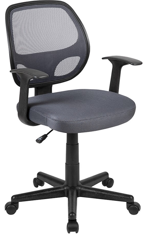 Flash MidBack Swivel Ergonomic Task Office Chair/Arms, Gray
