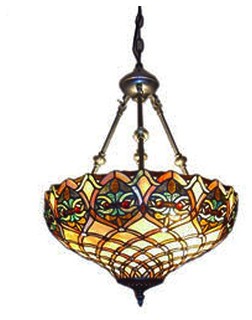 Serena d'italia Tiffany 2-Light Baroque Bronze Hanging Pendant Lamp ...