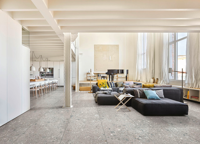 Mystone Ceppo di Gre industrial-living-room