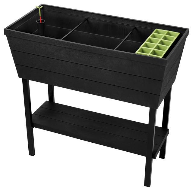 Keter Urban Bloomer 12 7 Gallon Resin Elevated Raised Patio Garden Bed Gray Transitional Outdoor Pots And Planters By Keter