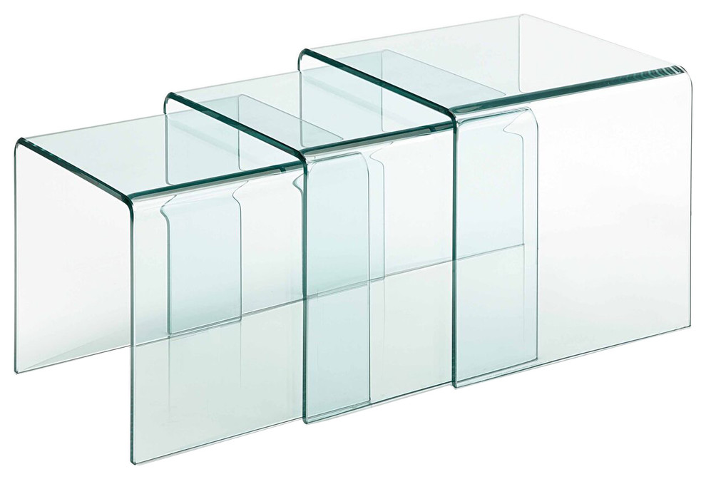 Bent Glass Hide Away Coffee Table Clear