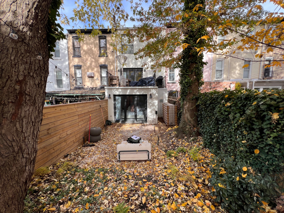 Park Slope backyard corten planters