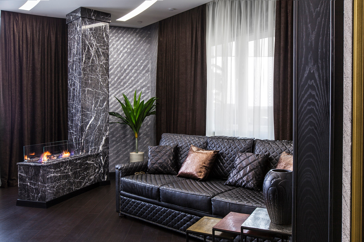 Реализованный интерьер квартиры "Брутальный лоск"