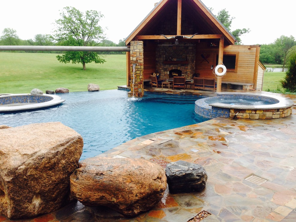 Pool - rustic pool idea