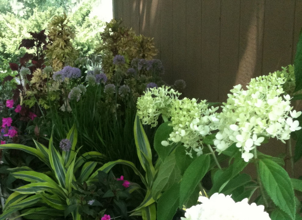 Photo of a rustic shade backyard landscaping for summer.