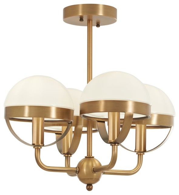 Minka Lavery Tannehill 4 Light Semi Flush Antique Noble Brass