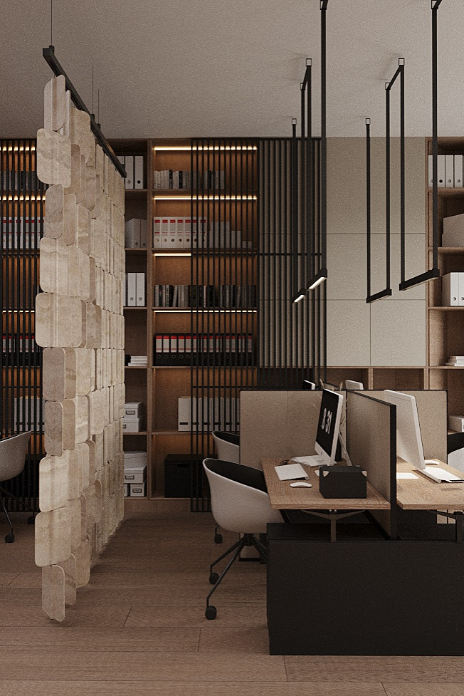 Природная органика для Кати Гордон: интерьер офиса в стиле ваби-саби