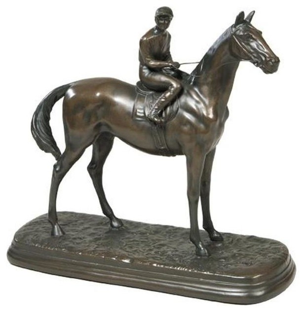 Sculpture Statue Horse Jockey Race Day Equestrian Traditional USA OK