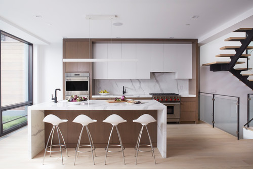 Modern kitchen with a combination of HDF and MDF cabinets, featuring a sleek design