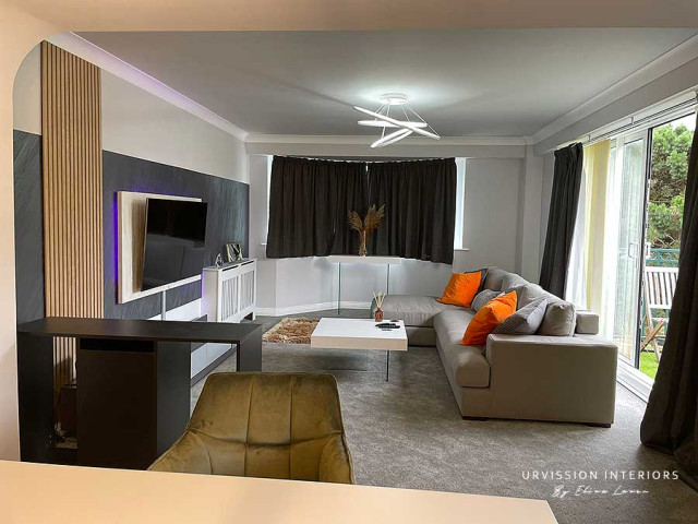 City home interior makeover modern-vardagsrum