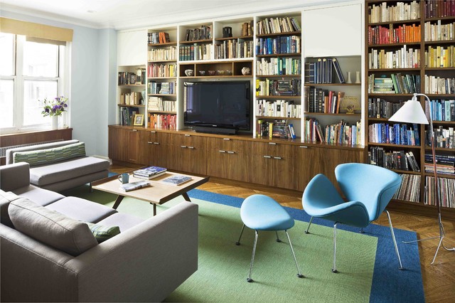 Library/Family Room - Modern - Living Room - New York - by Laurie
