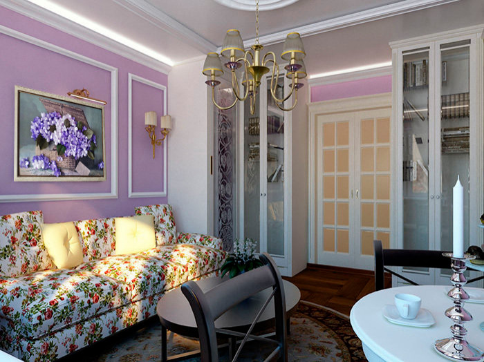 Корзина с фиалками