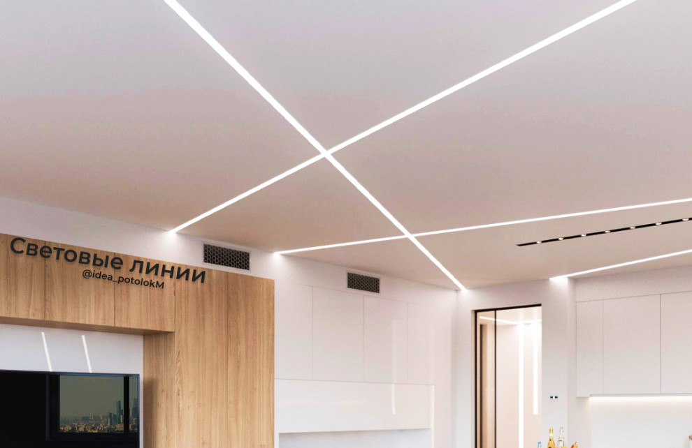 Световые линии на потолке