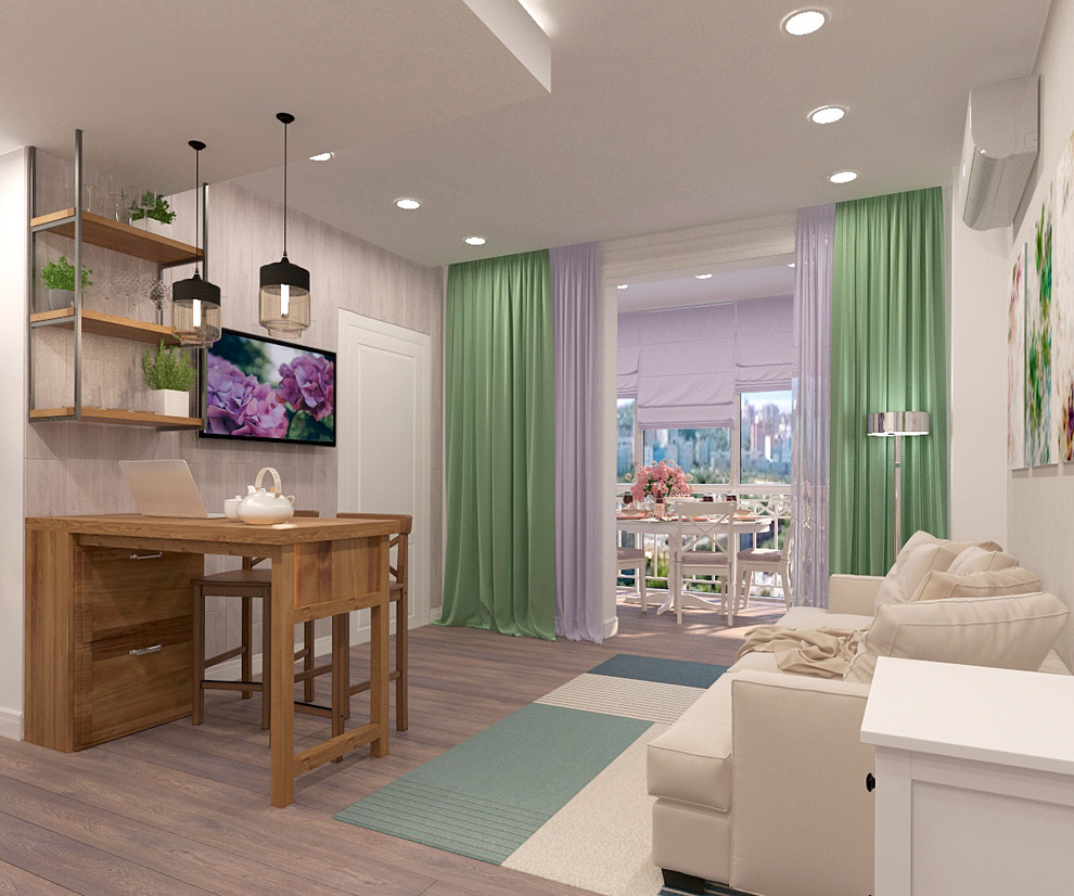 Интерьер квартиры-студии площадью всего 50кв.м