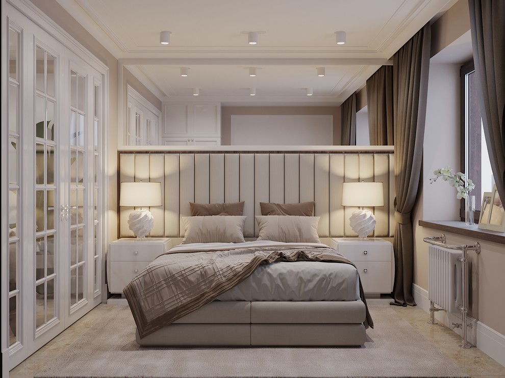 Интерьер однокомнатной квартиры в неоклассическом стиле