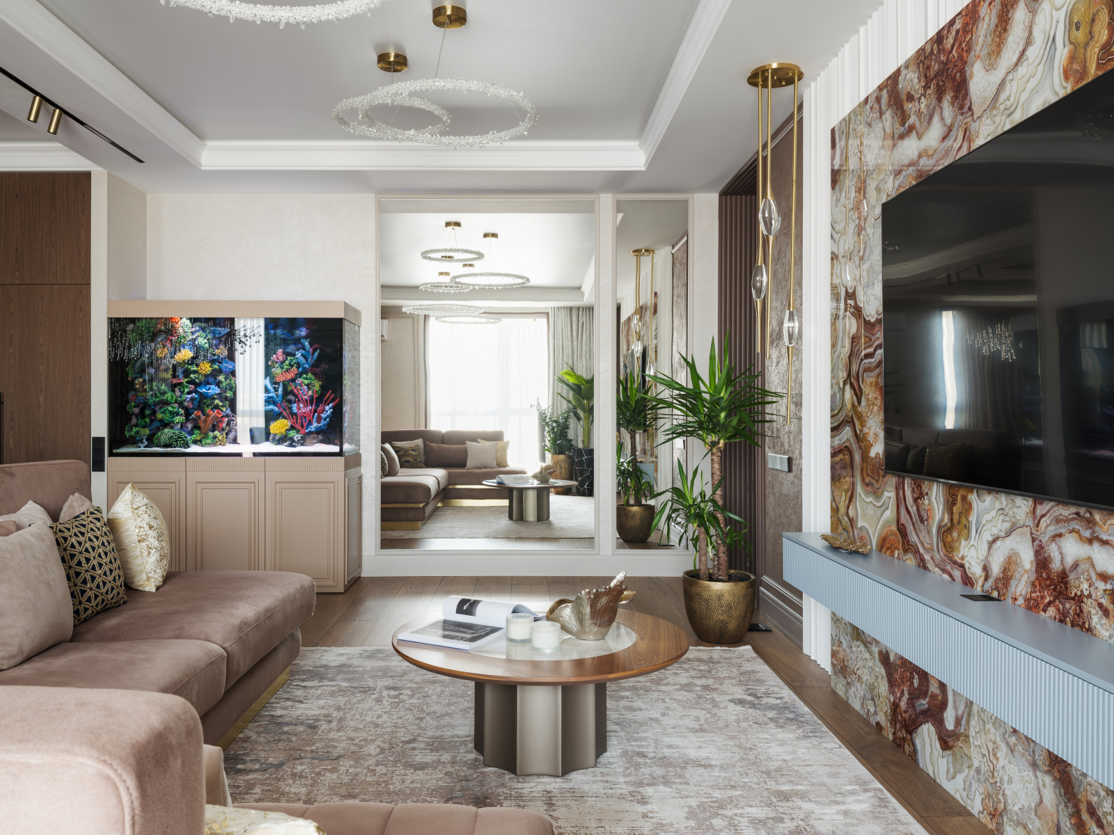 Реализация современной четырехкомнатной квартиры площадью 170 м²