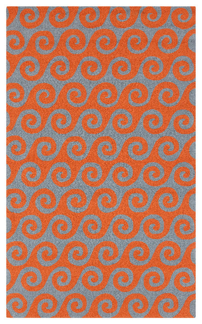 Hand Hooked Rain Rug RAI-1138, 2' x 3' - Contemporary - Outdoor Rugs ...