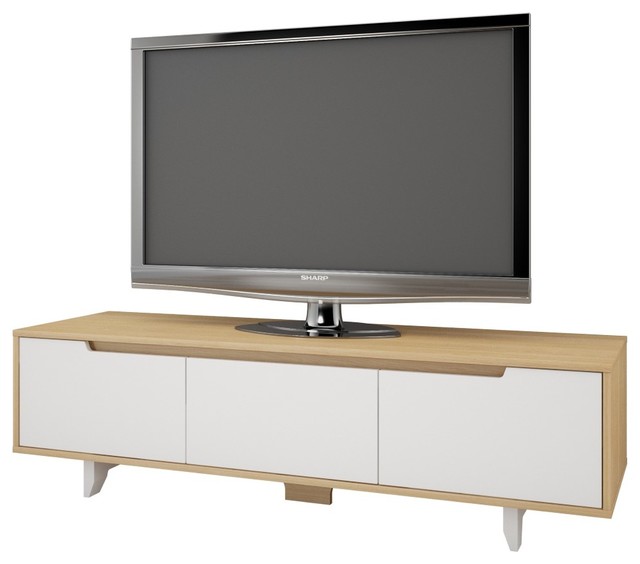 Nexera 107039 Nordik 60 Tv Stand White Natural Maple