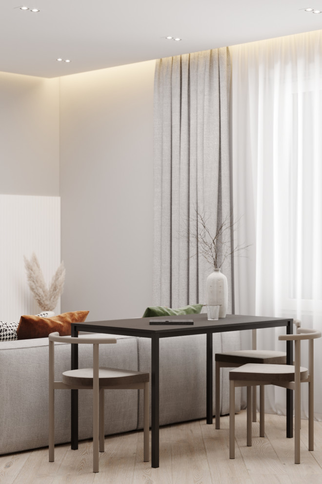 Дизайн кухни-гостиной в ЖК Ньютон