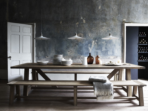 Raw wood rustic dining london