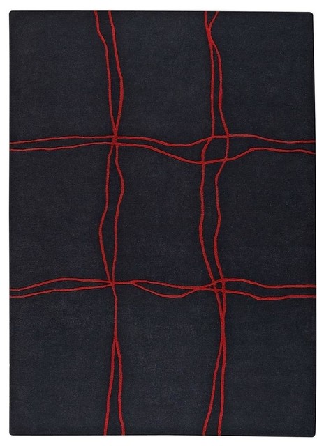 M A Trading Wool and Cotton 2003 Charcoal 4'6x6'6" Area Rug