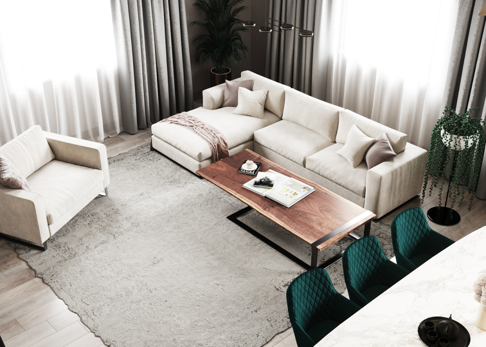Свежая идея для дизайна: большая гостиная комната в современном стиле - отличное фото интерьера