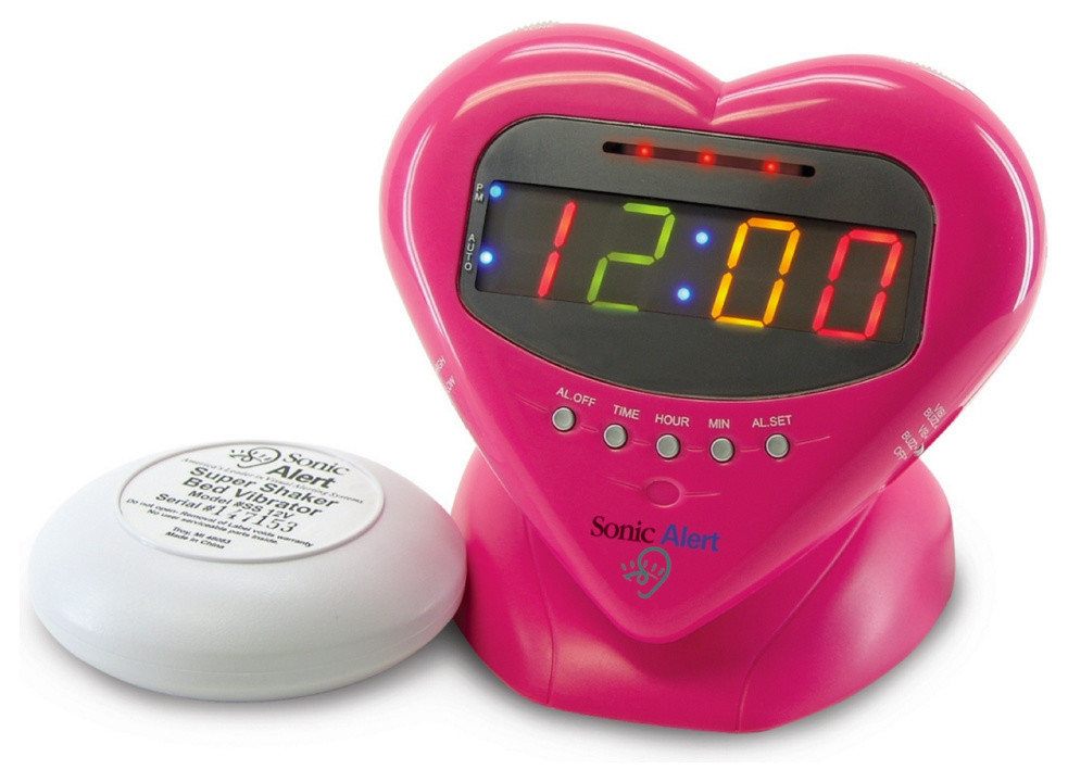 Sonic Boom Sweetheart Alarm Clock Contemporary Alarm Clocks by Sonic Alert Houzz