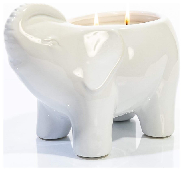 Elephant Sculpture Wall Sconce Candle Holder Office Home Decor Candlestick Wick 