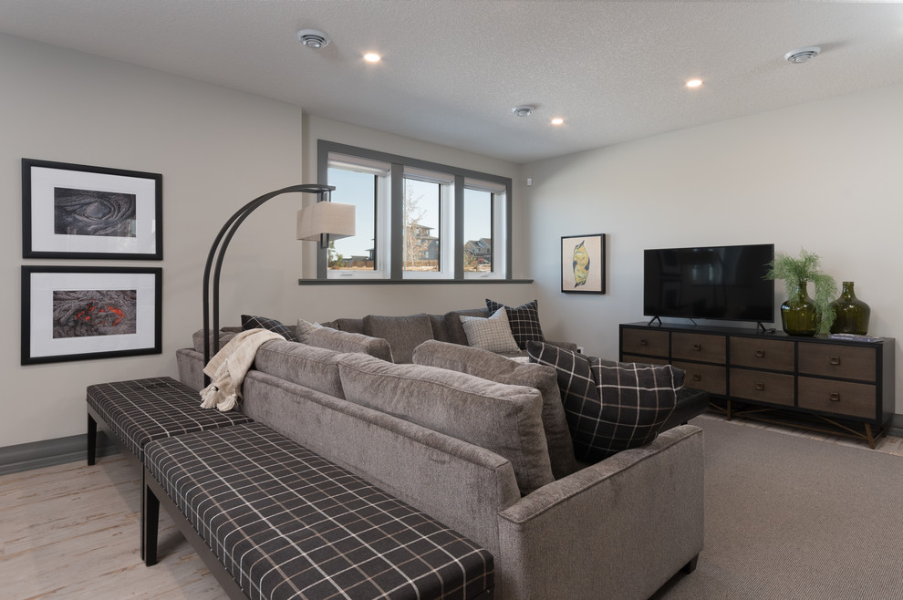 Inspiration for a transitional home design remodel in Calgary