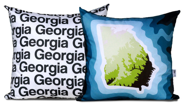 Georgia Map Pillow, Blue