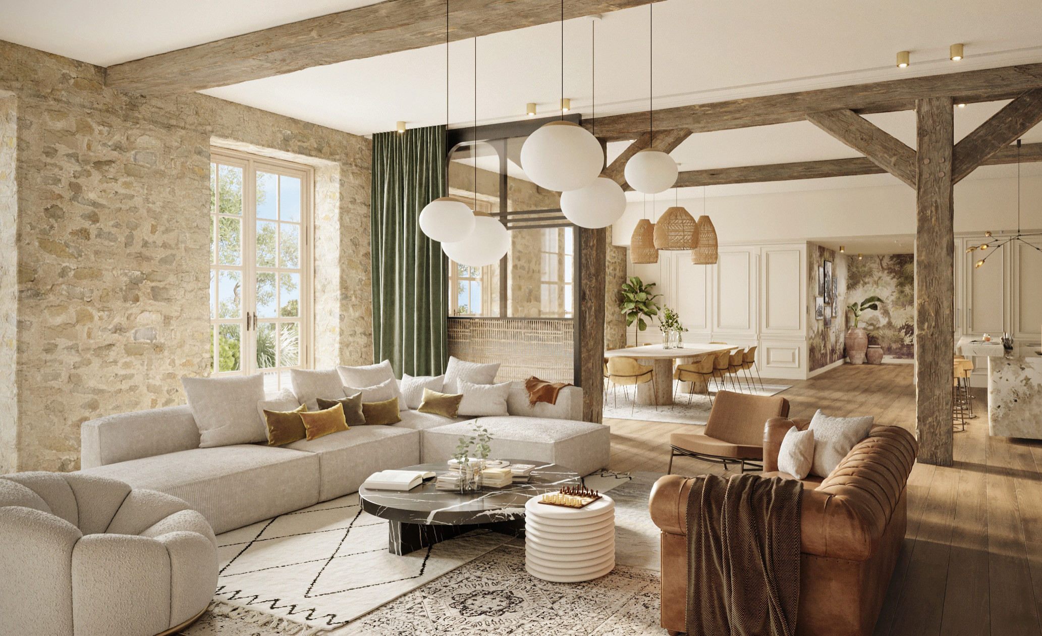 カントリー風のおしゃれなリビングのインテリア画像 75選 - 2026 年 3