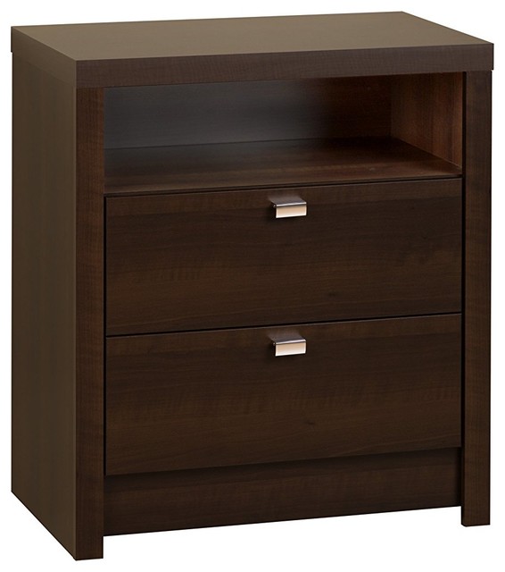 Tall 2, Drawer Contemporary Nightstand Transitional Nightstands And