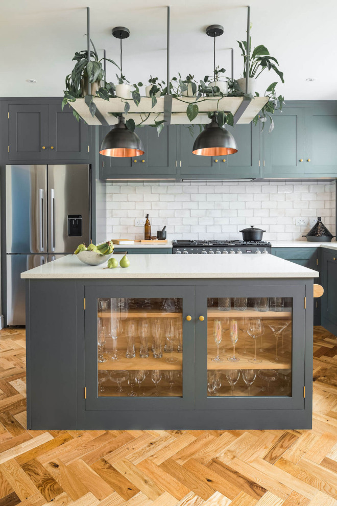 Dark Green Shaker Kitchen - Contemporary - Kitchen - London - by ...