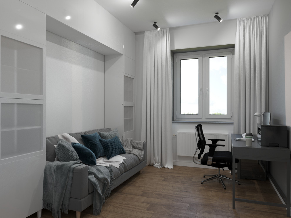 Проект кабинета в спокойных оттенках