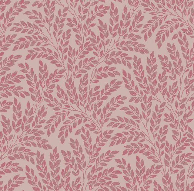 Red Jade Leaf Wallpaper, Sample - Contemporary - Wallpaper - by